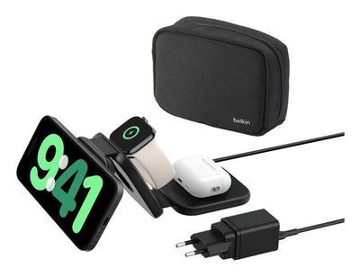 Belkin 3-IN-1 Base Charging Wireless Magnetic With QI2 + Power Adapter Ca 15 Watts 3A Certificado Mfi — image 1