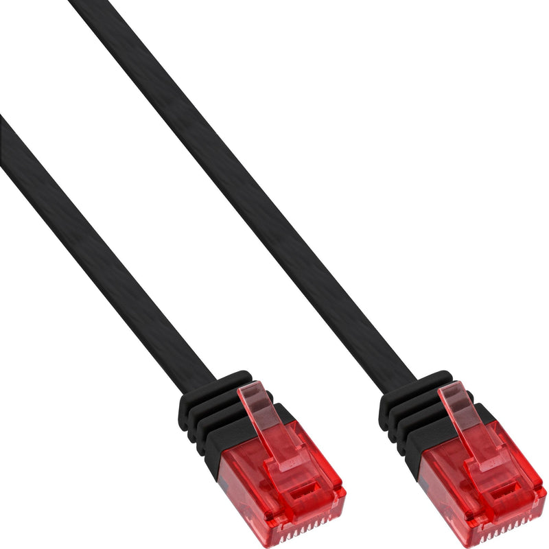 Inline Flat Ultraslim Network Cable U/UTP CAT.6 Gigabit Ready Black 7M