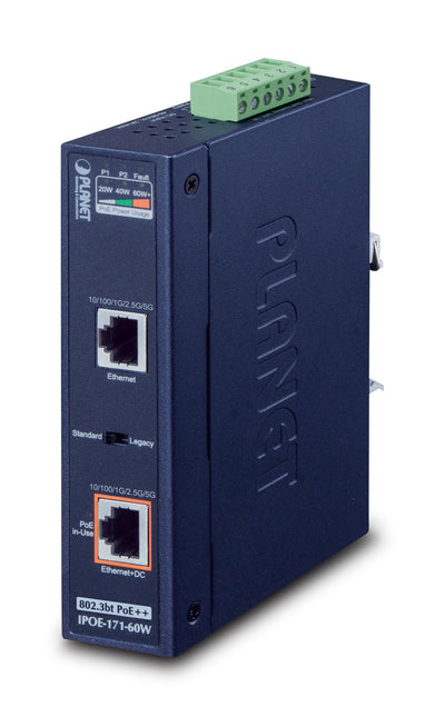 Planet IPOE-171-60W Switch Gigabit Ethernet (10/100/1000) Energía Sobre Ethernet (PoE) Blue — image 1