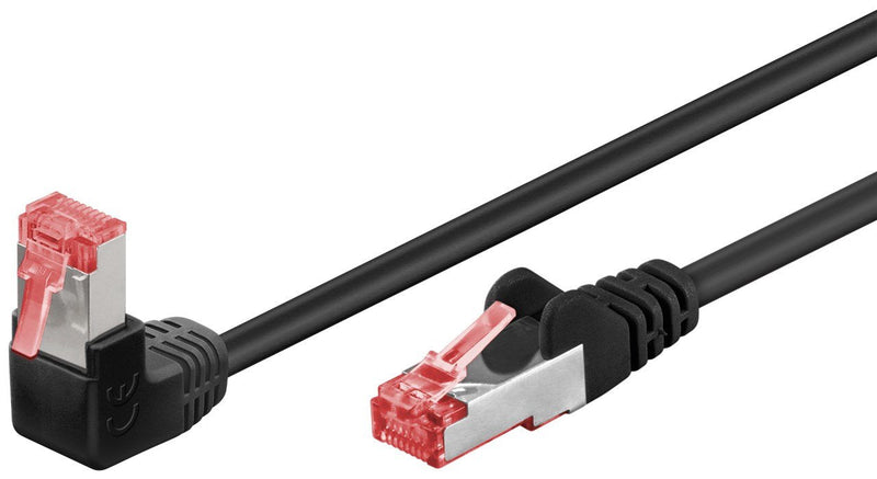 Goobay CAT.6 Network Cable 1X 90° Gewinkelt, S/FTP (pimf), Black 3M