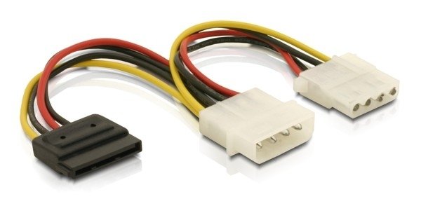Delock Cable Power 4-PIN To SATA 15-PIN + 4-PIN 10CM
