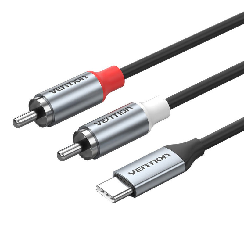 Vention Cable Dac Audio - Length 1M - 2XRCA - USB-C - Chaqueta Tpe - Housing Aluminium - Grey