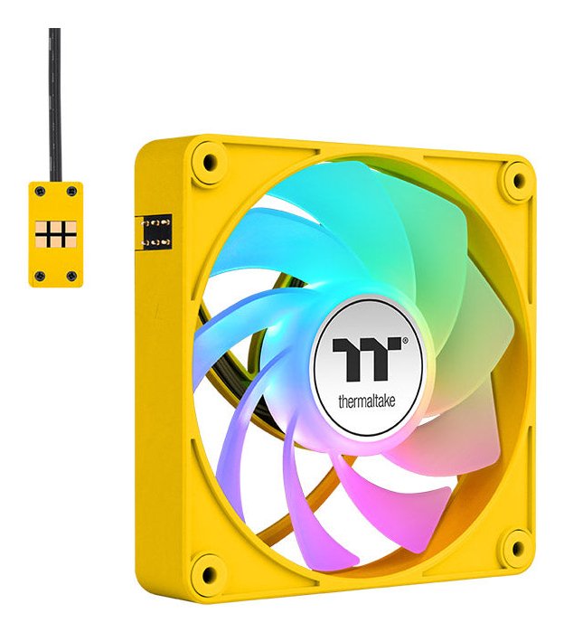 Thermaltake Fan Refrigeración PC CT140 Ex Reverse ARGB Sync Bumblebee, Fan Box Yellow Paquete 3,
