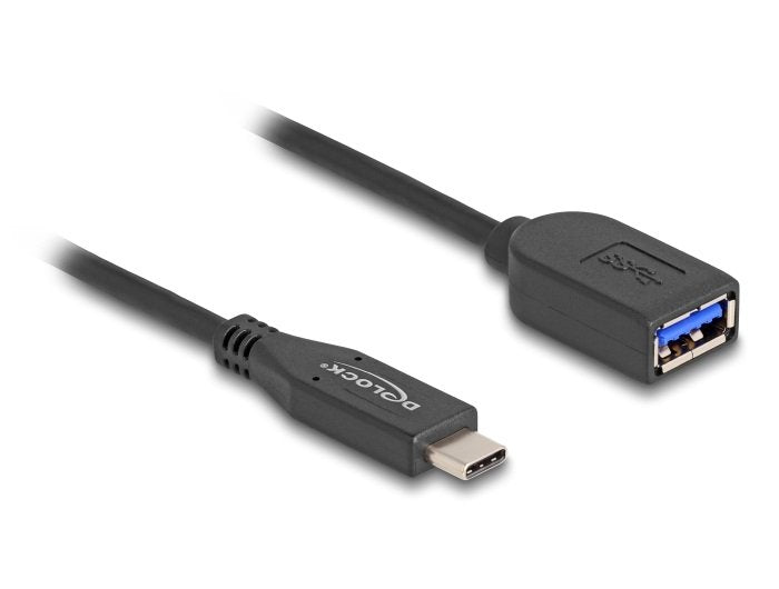 Delock USB 10Gbps USB Cable Type-c Male a Typ-a Female 25CM Koaxial