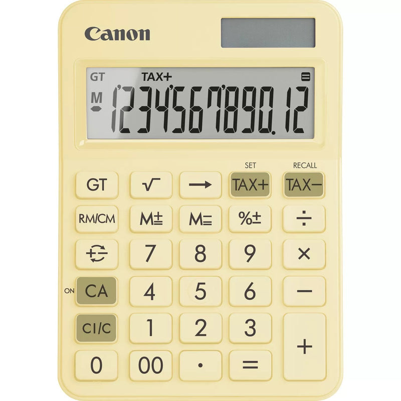 Canon LS-125KB Calculator Desktop 12 Dígitos Panel Solar Battery Yellow