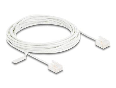 Delock RJ45 Network Cable CAT.6 UTP Ultra Slim 5M White With Kurzen Machon — image 1