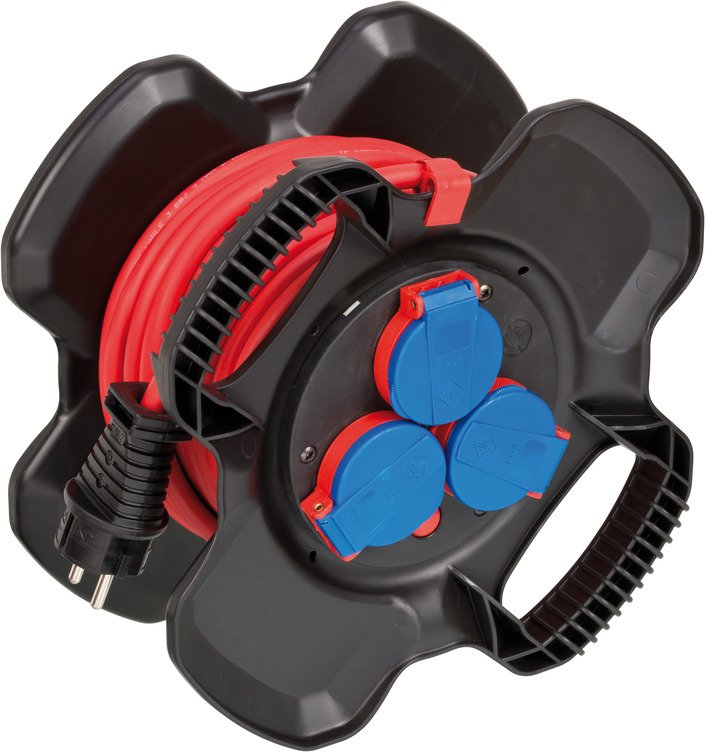 Brennenstuhl 1169710100 Alargo Base Múltiple 10M 3 Salidas AC Outdoor Black Red