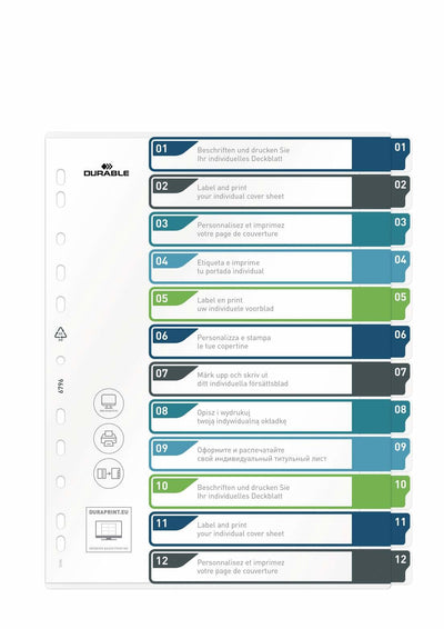 Durable 679627 Lengüeta Índice Separador White With Pestaña Polipropileno (pp) Multicolour — image 1