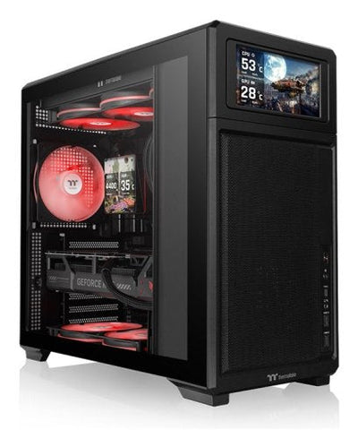 Thermaltake PC Case TR300 Tg Black Tempered Glass Power Extension Cord 120MM Fan — image 1