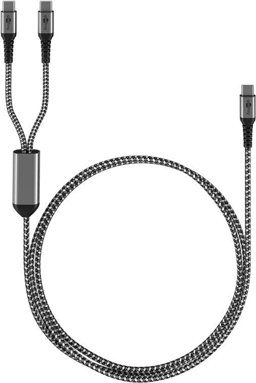 Goobay USB Cable 2.0 , Connector USB-C Connector USB-C Black/Grey 1,5 Metres Charging With Up To 60W Pd, Cable