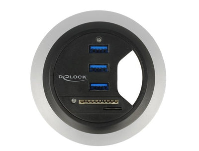 Delock Hub Desk 3 Ports USB 3.0 + Card Reader SD — image 1
