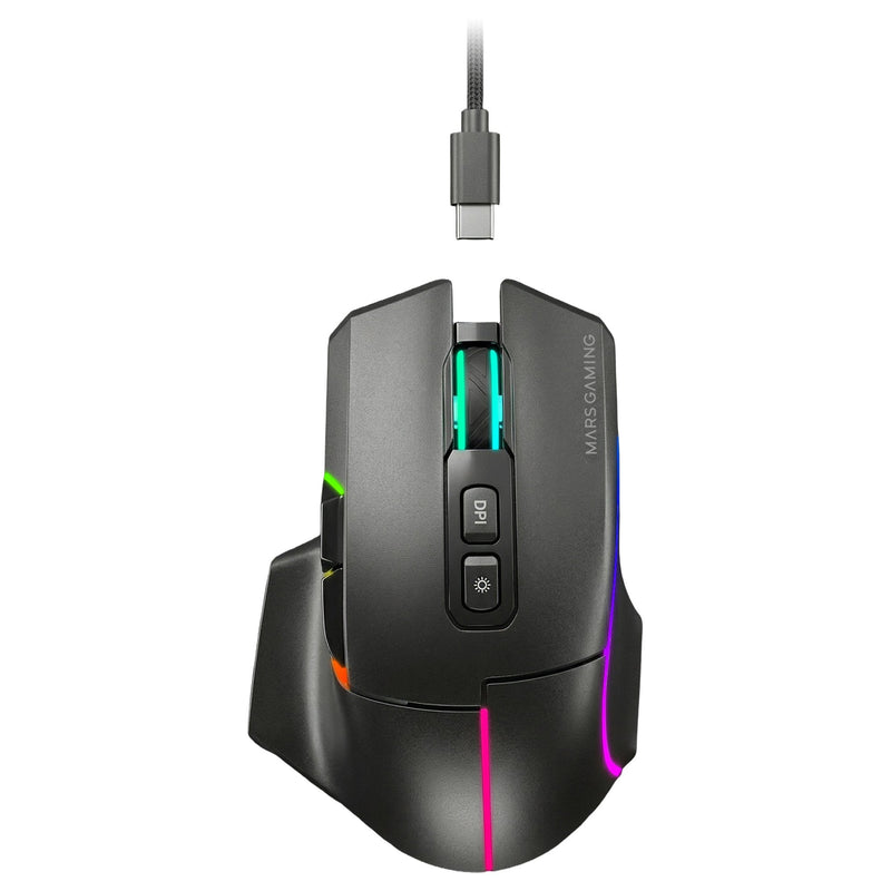 Mars Gaming Mouse Wireless And Bluetooth Mmw-vector Tri-mode 2.4G GHZ Bt 5.4 USB-C 7 Buttons 12000 DPI