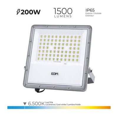 EDM Foco Projector LED Solar 200W 1.500LM 6.500K IP65 — image 1