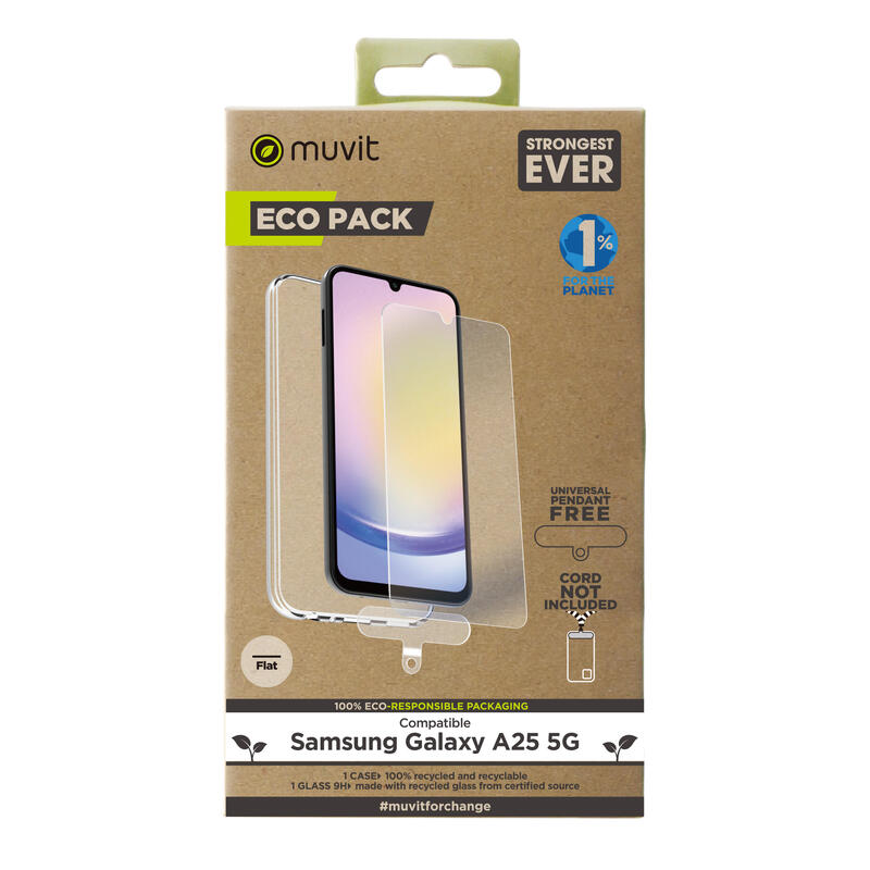 Muvit Case Samsung Galaxy A25 5G + Screen Protector Glass Tempered Flat