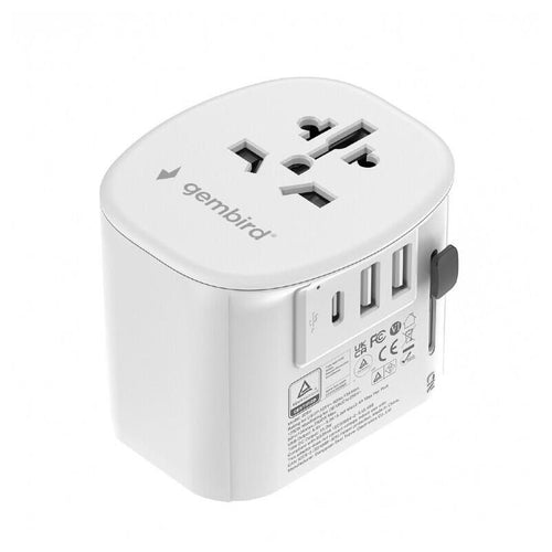 Gembird Grounded Universal Travel Power Adapter 15W White — image 1