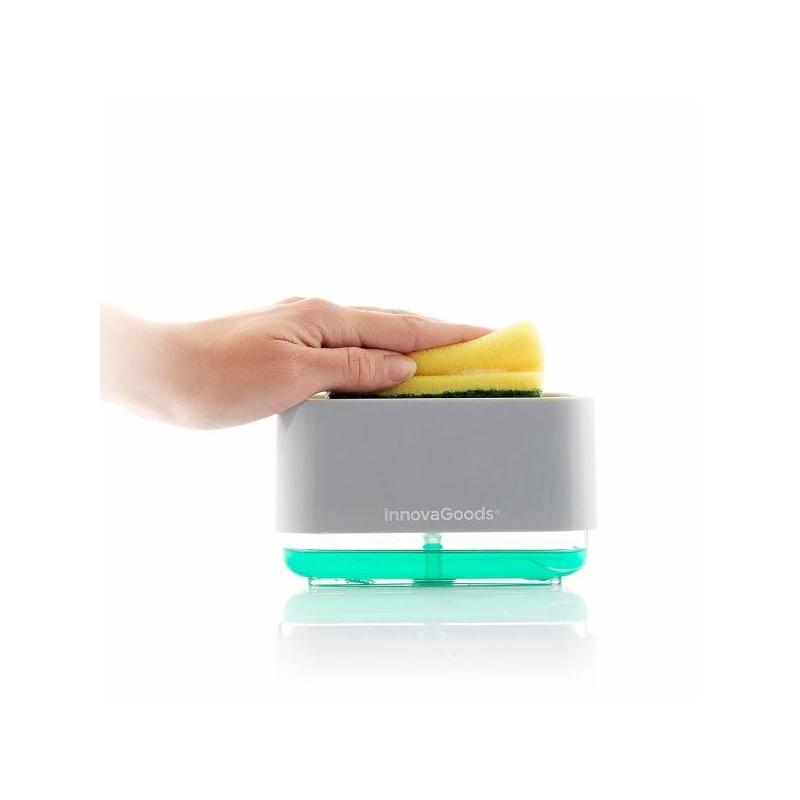 Innovagoods Pushoap Dispensador Soap 2 1 - Capacity 330ML - Abs And Poliestireno - Multifuncion - Antibacteria