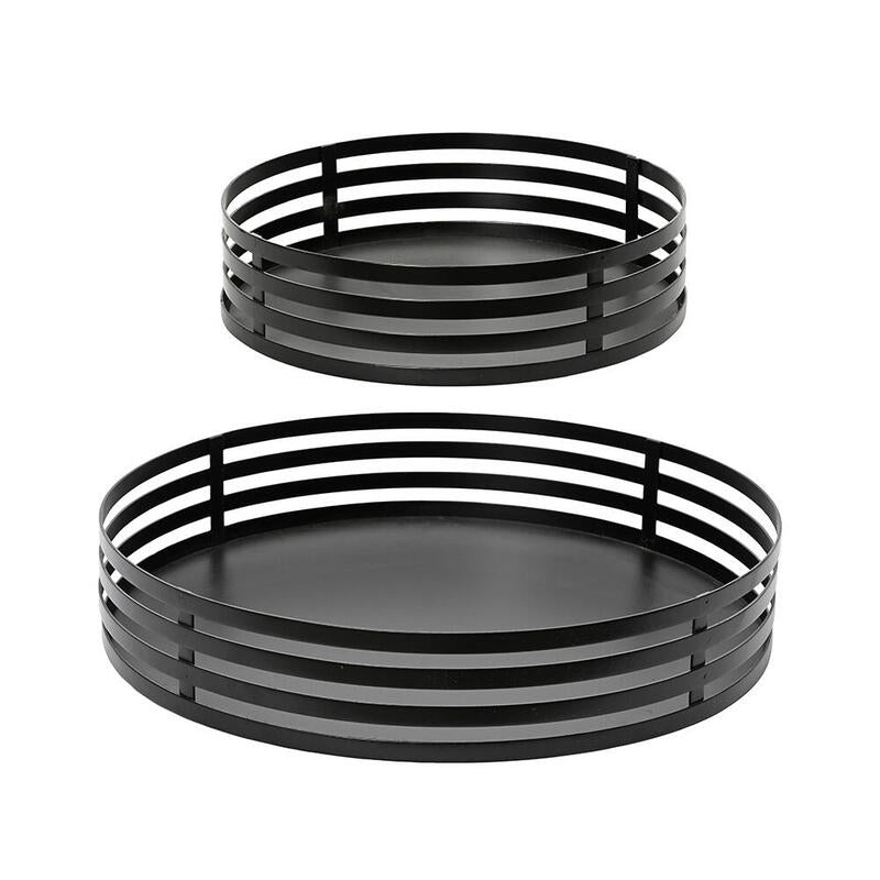 Set Trays Hierro Black Ø38 And Ø28CM, 2 Units