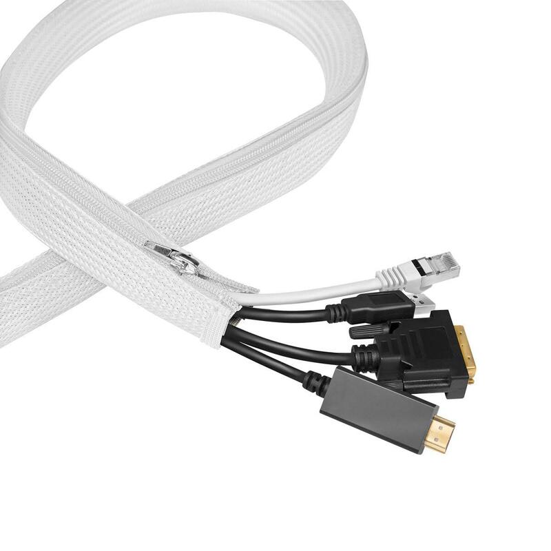 Logilink Cable Sleeve With Zipper, Polyester, Od: 50MM, White 2M