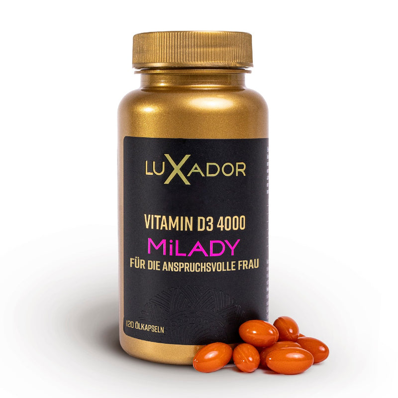 Luxador Vitamin D3 4000 IU MiLady N90 – beauty & immune support softgels for women (DE version)