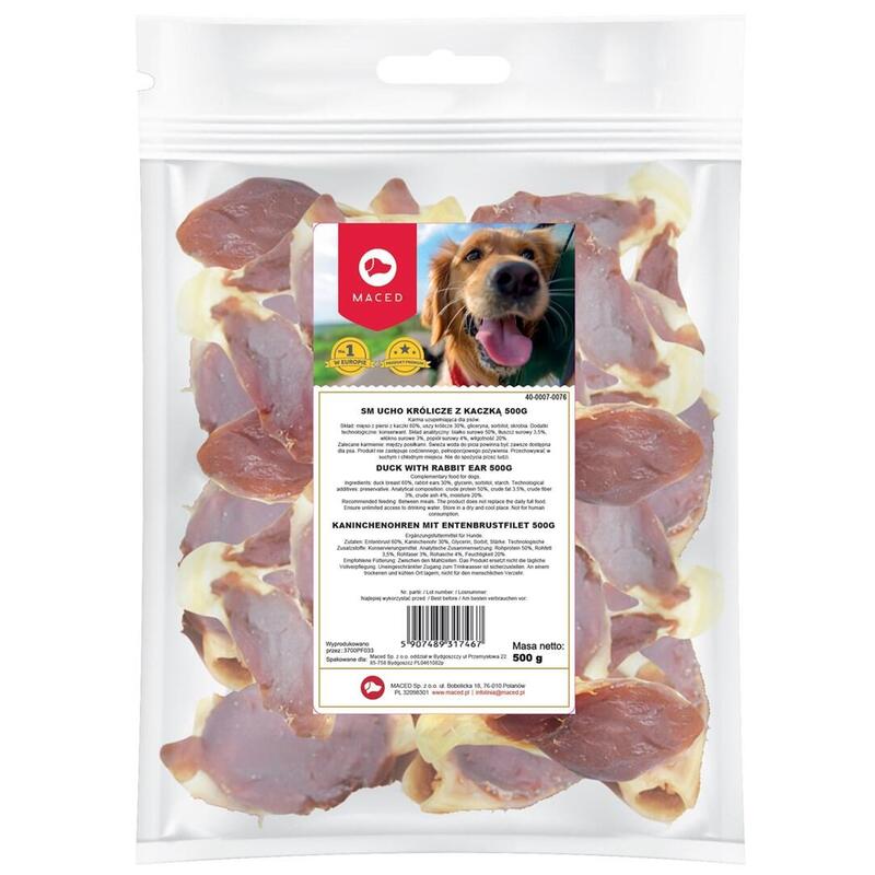 Maced Duck With Rabbit Ear - Masticable Perros - 500G