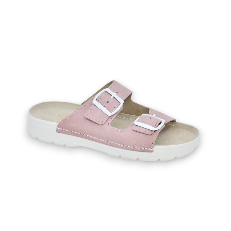 Meeliku Leather Sandals – Pink/White