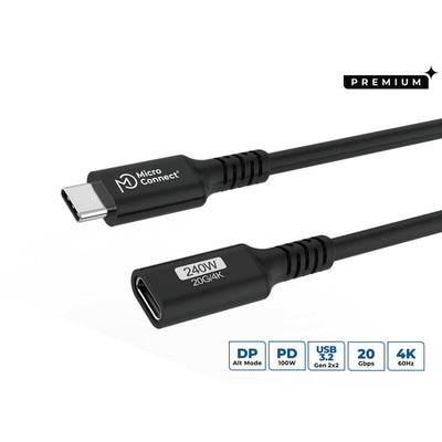 Microconnect USB3.2CC1EX USB Cable USB4 Gen 2X2 1M USB C Black — image 1