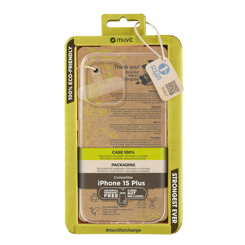 Muvit For Change Case Recycletek Compatible With Apple Iphone 15 Plus Transparent