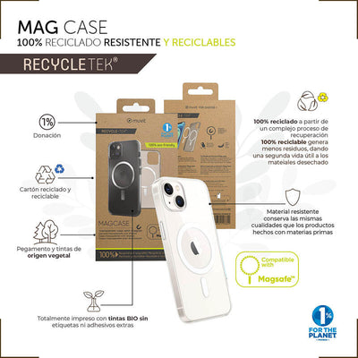 Muvit For Change Case Recycletek Magsafe Compatible With Apple Iphone 14 Pro Transparent — image 1