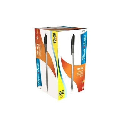 Paper Matte Inkjoy 100 Pen Retractable Triangular Black Box Of 80 + 20 — image 1