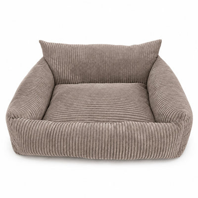 Lodie Corduroy Dog Sofa with Removable Cover – Hazelnut Taupe, S
