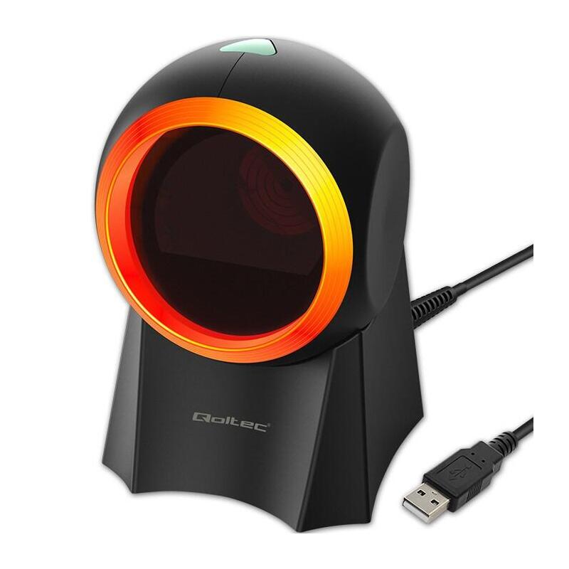 Qoltec 50857 Wired Desktop Barcode Scanner 1D 2D