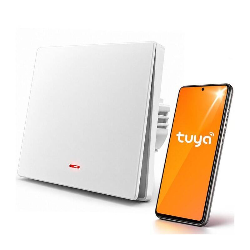 Qoltec Smart 1-GANG Light Switch Wi-Fi Timer Tuya Smart Life White