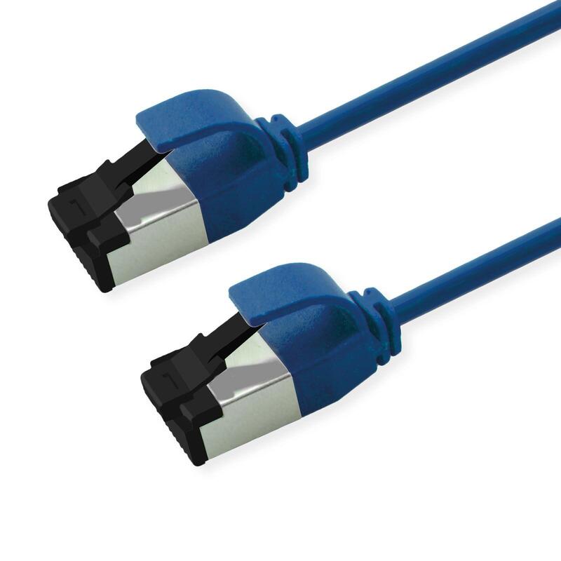 Roline S FTP Network Cable KAT.8.1, Slim, PoE, Azul 1M