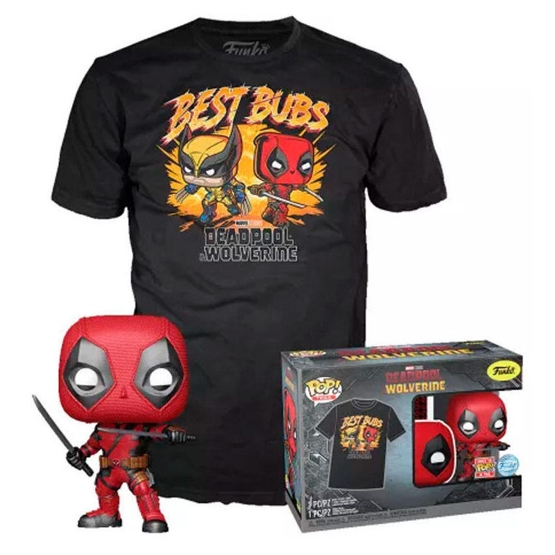 Set Figura Pop & Tee Marvel Deadpool & Wolverine Tamaño L