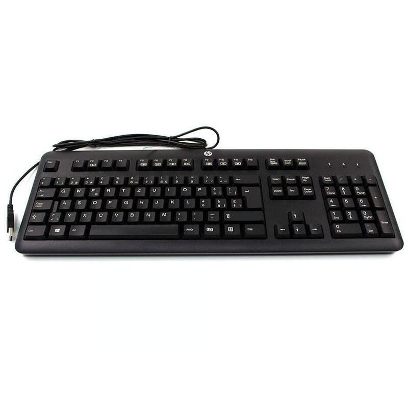 HP Keyboard Refurbished KB57211 673647-BL3 724720-BL1 Spanish (QWERTY) Black With USB Cable 1 Year Warranty