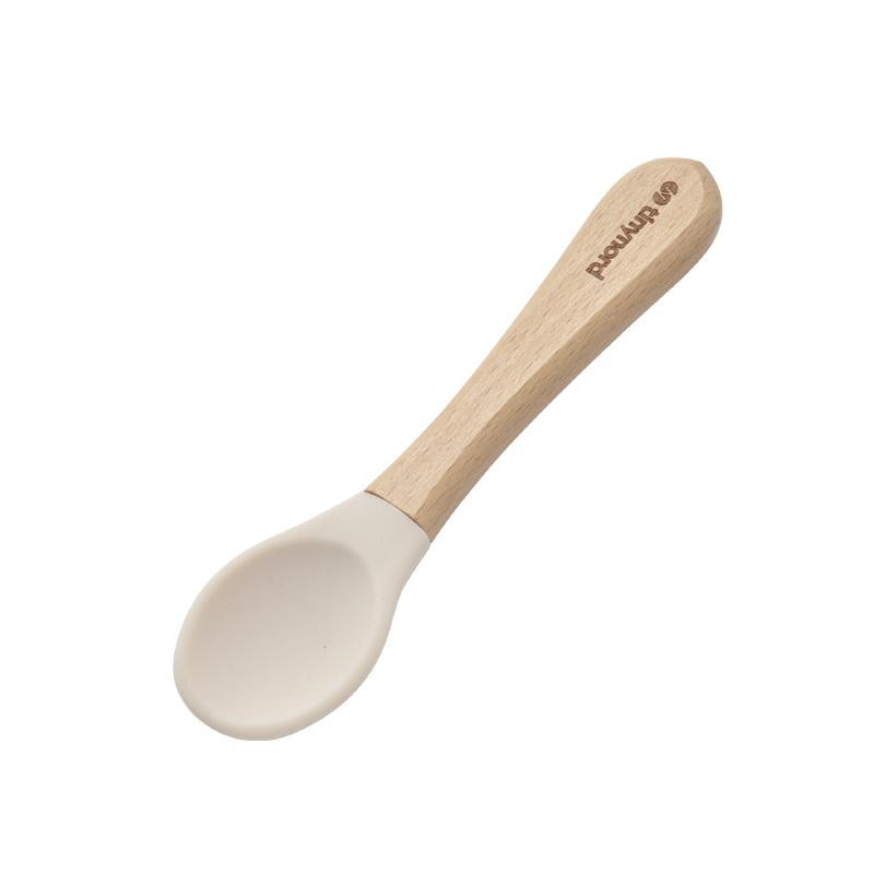 Silicone-Tipped Baby Spoon with Wooden Handle