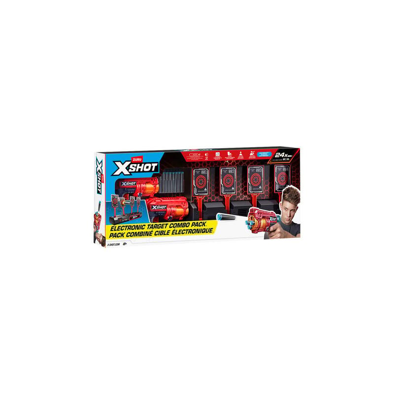 Zuru Xshot Interactive Target & Fury 4 Paquete 2, Dart Blaster 36840